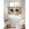 thumbnail image 5 of Sheer Curtains 54 Inches Long, Farmhouse Bear Light Filtering Window Curtains for Living Room, Country Vintage Animals Paw Print Brown Rod Pocket Voile Sheer Curtain Drapes, 52"W x 54"L, 2 Panels, 5 of 8