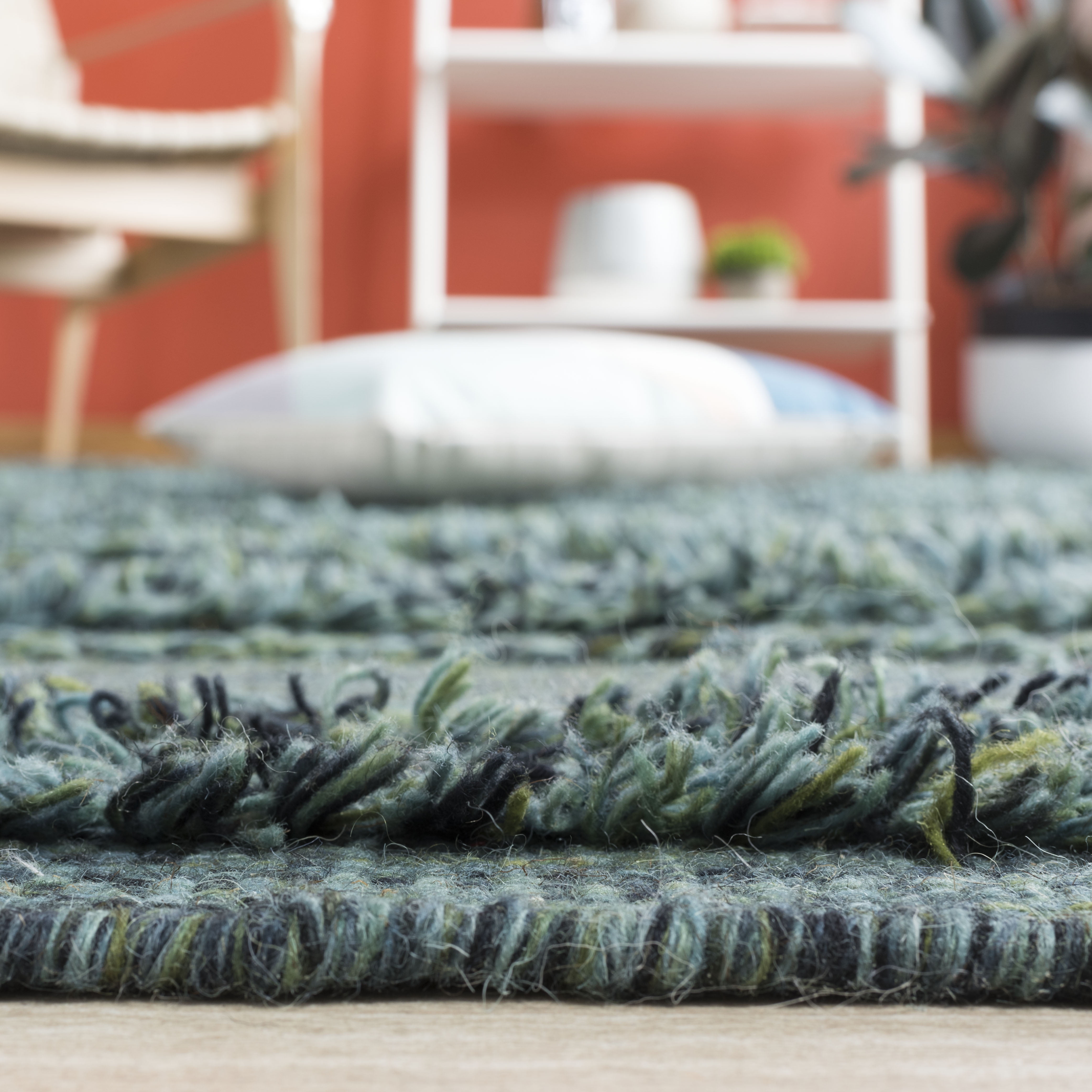 SAFAVIEH Vermont Zavanna Striped Area Rug, Dark Green/Black, 9' x 12'