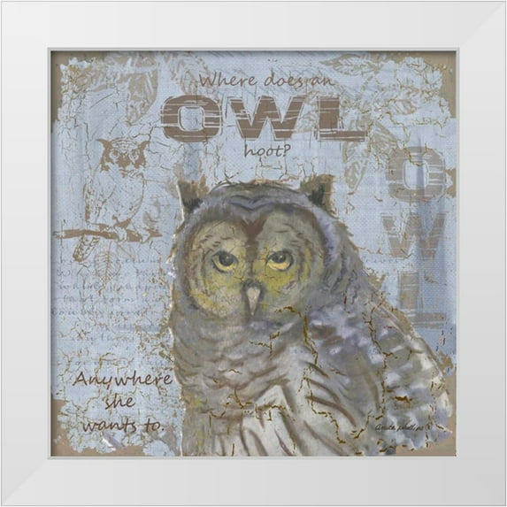 Phillips, Anita 15x15 White Modern Wood Framed Museum Art Print Titled - Where Does an Owl Hoot