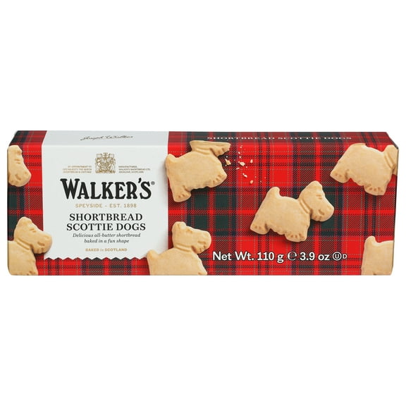 Pack of 12, Walkers Shortbread Scottie Dog Cookies, 3.9 oz