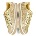 thumbnail image 3 of LUCKY STEP Platform Sparkly Fashion Sneakers Glitter Walking Shoes,Gold,Womens, 3 of 5