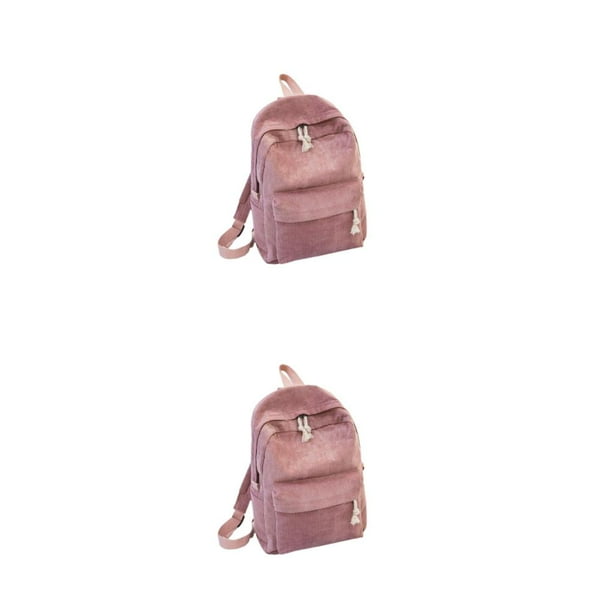 Minnieouse con estilo Fácil de combinar Gran capacidad Cremallera Estudiante Niñas Escuela secundaria Bolsa Regalo de cumpleaños Rosa Rosa 2Conjunto