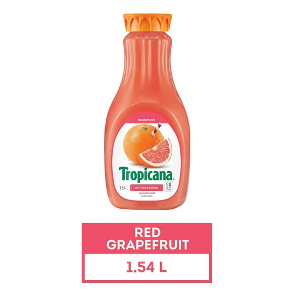 Jus de pamplemousse rose Tropicana pur à 100 % , 1,54 L, 1 bouteille 1,54 L
