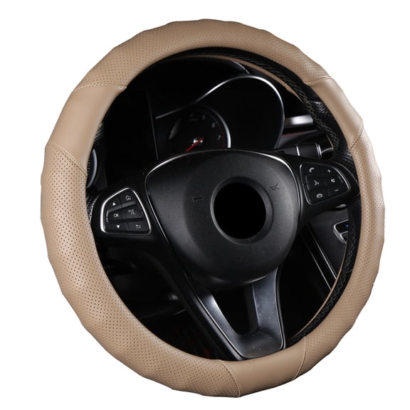 15 inch Auto Steering Wheel Cover Buffer Car-styling Anti-Slip Breathable Leather Comfortable Grip
