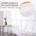 thumbnail image 2 of 2 Paneles de Cortinas traslúcidas, Ligero Vertical Cortinas con Bolsillo para Barra, Cortinas Transparentes para Recamara y Sala, Equilibrar La Privacidad y La Luz (Blanco), 2 of 8