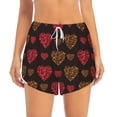 thumbnail image 2 of Picia Gold Glitter Heart Pattern Women's 2 in 1 Athletic Running Shorts High Waisted Workout Casual Gym Sweat Shorts with Comfy Liner Zipper Pockets-XX-Large, 2 of 9