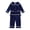 Dark Blue, variant on Ruyang Girls Christmas 2 Piece Outfits Cute Ruffle Velvet Clothing Set Baby Fall Winter Button Down Shirts Lace Pants Set