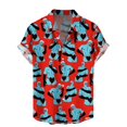 thumbnail image 3 of Camisas hawaianas divertidas con estampado 3D para hombre, camisas con botones y solapa con personalidad, blusas de manga corta de gran tamaño, ropa para hombre, 3 of 5
