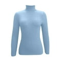 thumbnail image 6 of JIAYUE Pullover Sweaters for Women High Neck Long Sleeve Slim Fit Knit Solid Color For Ladies Soft Warm Clothing, 6 of 7