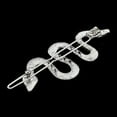 thumbnail image 3 of Alloy Rhinestone Hair Barrettes Snake Hair Clips Ponytail Holder for Women Girls Platinum 65x25x5.5mm, 3 of 4