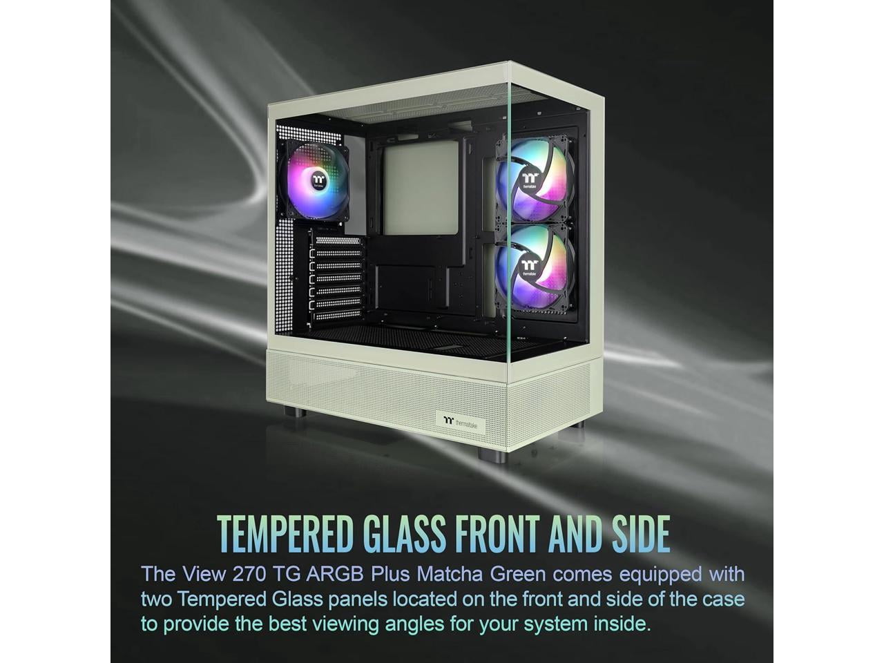 Thermaltake View 270 Plus TG ARGB ATX Mid-Tower Gaming Computer Case Matcha Green (CA-1Y7-00MEWN-01)