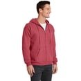thumbnail image 4 of Port & Company PC78ZH Mens Core Fleece Full-Zip Hooded Sweatshirt, Heather Red - Large, 4 of 6
