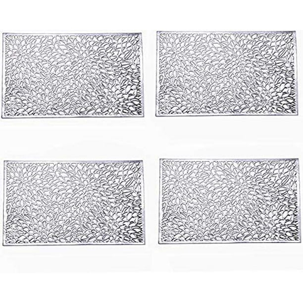 Eiyye Recttangle Pressed Metallic Lacey Place Mats 4Pieces, 12 x 18 inches  Slip Heat Resistant Dining Table Indoor Outdoor, Textured Shimmer Scratch  Proof Table Mats Kitchen Home Décor - Walmart.com