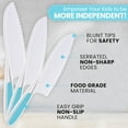 thumbnail image 3 of LibMal Zulay 3-Piece Kids Knife Set for Real Cooking & Baking - Toddler Knives for Cutting Fruits, Veggies, & Cake - Children’s Montessori Knife with Serrated Edges - Safe & Fun Lettuce Knife (Blue), 3 of 8