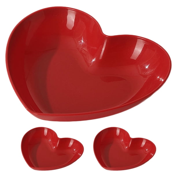 3pcs bandeja de la bandeja de la bandeja del corazón frutas reutilizables placa de almacenamiento placa para servir placa de postres para el hogar
