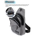 thumbnail image 4 of Deago Men Women Chest Sling Shoulder Bag Cross Body Fanny Pack Sports Travel Backpack with Earphone Hole (Gray), 4 of 10
