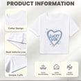 thumbnail image 6 of Women's Summer Cropped T Shirts Funny Graphic Print tees Short Sleeve Casual Crop Tops, 6 of 7