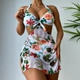 thumbnail image 3 of Gibobby Trajes de Baño para Mujer Conjunto de Bikini con estampado de cintura alta para mujer, traje de baño Sexy con tirantes, traje de baño con Tanga(Blanco,M), 3 of 4