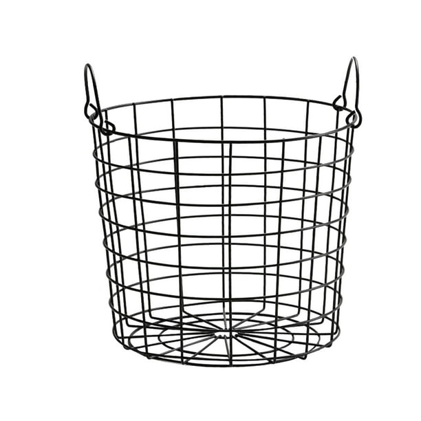 Cesta de almacenamiento de hierro Cesto de ropa Cesto de almacenamiento de artículos diversos Cesta de hierro para ropa Negro