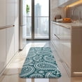thumbnail image 4 of Teal Paisley Pattern Kitchen Rug Mat,Kitchen Runner Rugs Non Skid Washable,Decorative Kitchen Floor Mats for Kitchen,Sink,Laundry,17"x47.2", 4 of 7