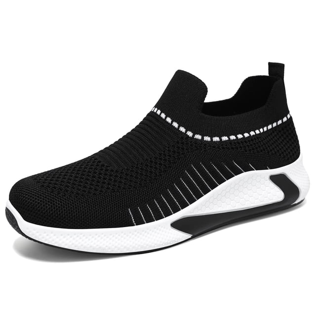 Men Sports Shoes Fashionable Pattern And Pure Color Comfortable Mesh Breathable And Lightweight Casual Shoes Slip On