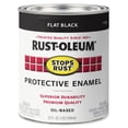 thumbnail image 1 of Rust-Oleum 7776502 Pintura protectora esmaltada que detiene el óxido, 32 onzas, negro plano, 1 cuarto (paquete de 1), 1 of 1