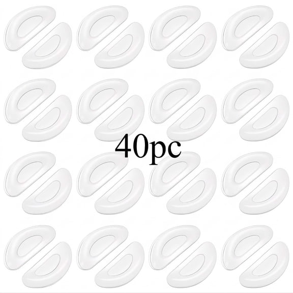 40 Pack Clear Silicone Anti Slip Eyeglass Nose Pads, Soft Comfort Cushions to Relieve Pressure for Glasses Sunglasses