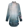 thumbnail image 4 of Sevevn Women's Fashion Printed Long Sleeve Printed Turtleneck Top T-shirt Blue XXL Clearance Sales Online Deals, 4 of 5