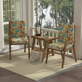 thumbnail image 2 of Jordan Manufacturing 44" x 21" Mojo Squash Multicolor Stripe and Reesa Squash Multicolor Floral Reversible Rectangular Outdoor Chair Cushion with Ties and Hanger Loop, 2 of 12