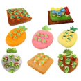 thumbnail image 1 of Juguetes de peluche para tirar de rábanos, muñeco masticable para mascotas, huerto de frutas y verduras, recolección de setas, educación temprana para niños, rábano naranja amoroso, 1 of 2