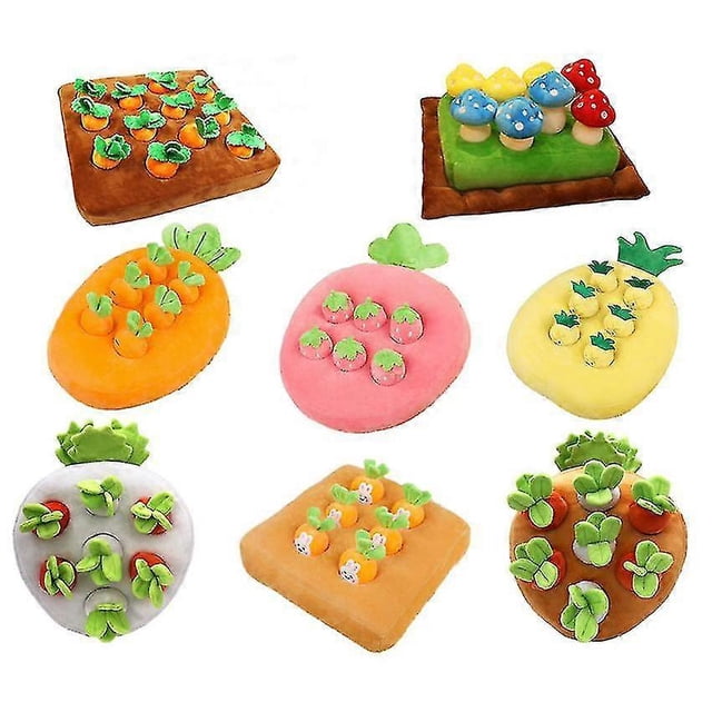 Juguetes de peluche para tirar de rábanos, muñeco masticable para mascotas, huerto de frutas y verduras, recolección de setas, educación temprana para niños, rábano naranja amoroso
