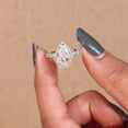 thumbnail image 2 of 1 Carat Vintage Pear Cut Engagement Ring - Wedding Ring - Halo Ring - Promise Ring in 925 Sterling Silver, 2 of 3