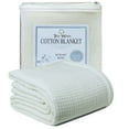 thumbnail image 1 of TreeWool, Waffle Weave 100% Cotton Breathable Blanket 420 GSM, Queen Size, 90" x 90", Ivory, 1 of 7