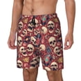 thumbnail image 1 of Bingfone Skull record Guitar music for Men's Double Layer Swimming Trunks with Lining, Drawstring Style with Pockets Beach Shorts Men's Swimsuit-Small, 1 of 6