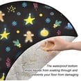 thumbnail image 3 of Christmas Gingerbreads Christmas Tree Mats Waterproof Tree Skirt, Stars Snowflakes Xmas Tree Stand Tray Mat Floor Protector Pad for Holiday Party Decoration, 28.3", 3 of 6
