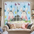 thumbnail image 6 of Easter Swag Curtains Spring Colorful Easter Eggs Bunny Butterfly Blue Swag Valances for Kitchen Windows, Window Treatment Topper Curtains for Living Room Bedroom Bathroom, 36" W x 36" L, 6 of 9