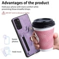 thumbnail image 2 of Samsung Galaxy S20 FE Case Wallet, S20 FE 5G Case, S20 FE 2022 Case, RFID Blocking Multiple Cards Slots Ring Holder Stand Shockproof Protective Hand Wrist Wallet Case Cover - Purple, 2 of 12