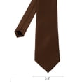 thumbnail image 2 of NYFASHION101 Men's Solid Color Polyester Tie PS55-Brown, 2 of 3