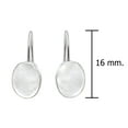 thumbnail image 3 of Minimalist Oval White Mother of Pearl Shell .925 Silver Hook Dangle Earrings, 3 of 8