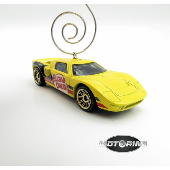 Ford GT40 Sugar Daddy Yellow Car Rare Christmas Tree Ornament Diecast