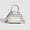 silver, variant on Premium Texture Bowling Ita Bag with Display Window for Women and Girls,  New Commuter Handbag Shoulder Crossbody Purse with Stitching Detail in Black and White for Urban Minimalist Style