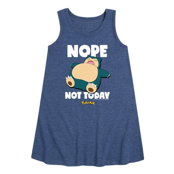 Pokémon - Nope Not Today Snorlax - Youth Girls A-line Dress