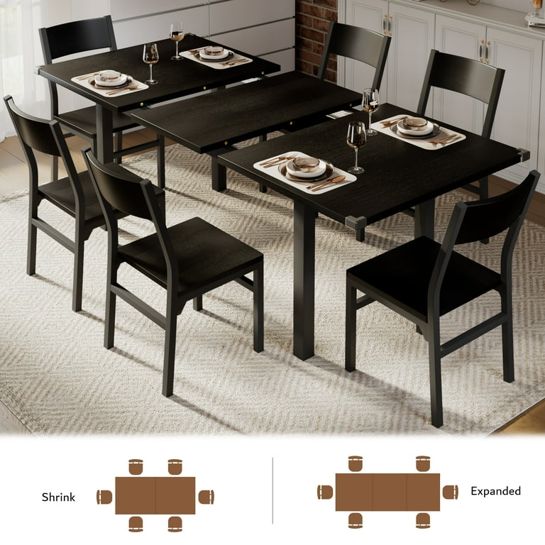 Virans 7-Piece Dining Table & Chairs Set for 4-6, 63