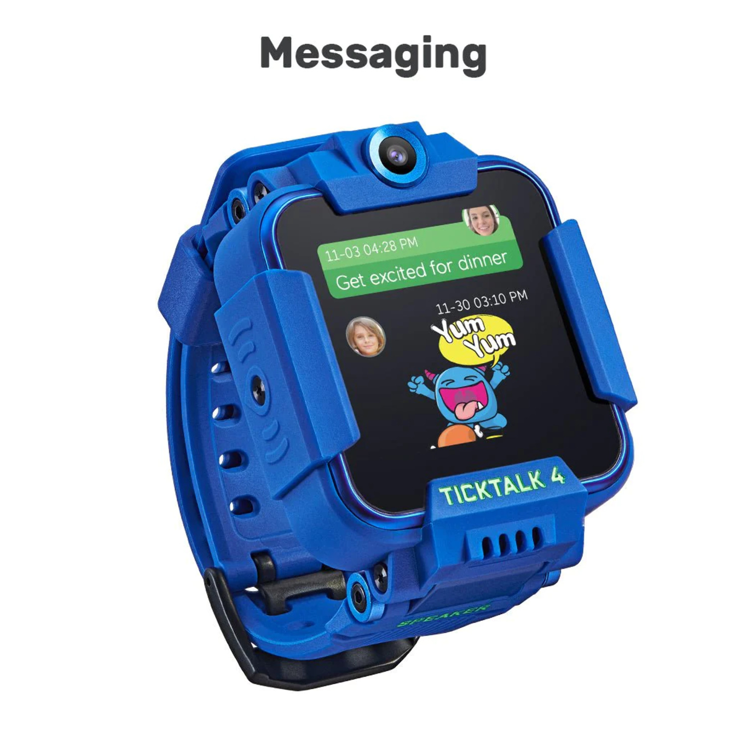 TickTalk 4 Unlocked 4G LTE Kids Smartwatch Phone with GPS Tracker, Combines Video, Voice and Wi-Fi Calling, Messaging, 2x Cameras & Free Streaming Music - image 4 of 11