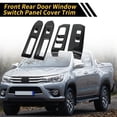 thumbnail image 3 of Unique Bargains 1 Set Front Rear Door Window Switch Panel Cover Trim for Toyota Tacoma 2024 Master Power Window Switch Cover Trim Carbon Fiber Pattern ABS Black, 3 of 6