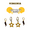 black mini enamel bolts and golden yellow statement open starboys, variant on Virginia Commonwealth University Spirit Stack black mini enamel bolts and golden yellow statement open starboys
