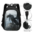 thumbnail image 3 of Balery Valley Gray Dragon Mochila con carga USB para hombre y mujer - Mochila impermeable y antirrobo para laptop con puerto USB para viajes, trabajo, 3 of 7