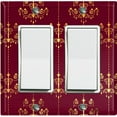 thumbnail image 1 of Metal Light Switch Plate Cover Elegant Burgundy Chandelier Damask DAM079, 1 of 13