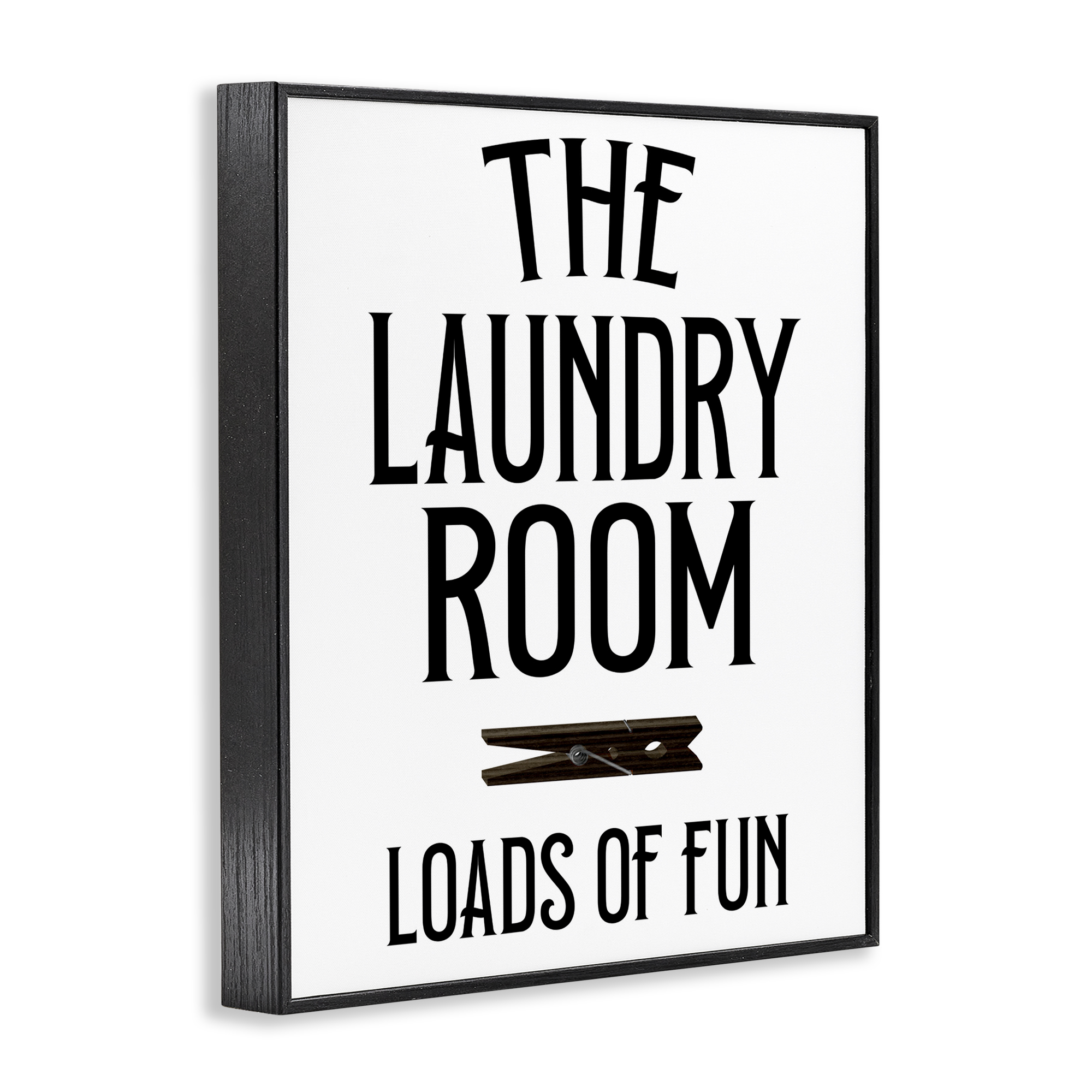Loads Of Fun Clothespin Black Framed Giclee Art, design by Kim Allen