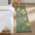 thumbnail image 3 of Yayeee Runner Rug for Bedroom 2'x6' Machine Washable Hallway Non Slip Mat, Yellow Christmas Gingerbread, 3 of 8